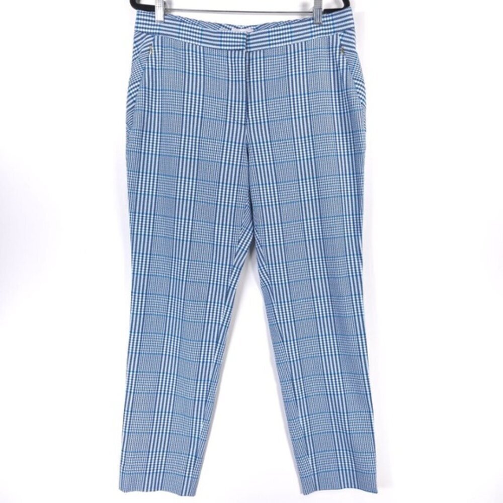 PER SE By CARLISLE Plaid Gingham Glider Cotton Blend Pants Slacks Size 12